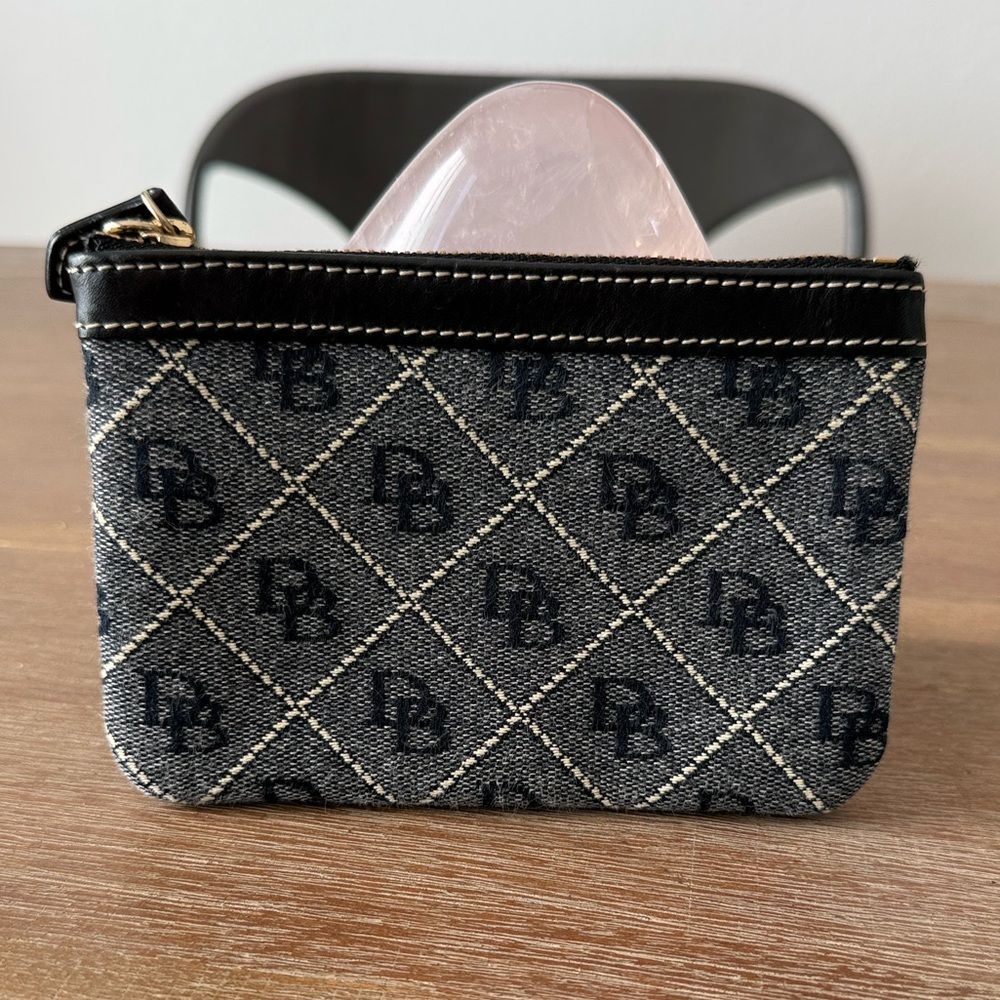 Dooney & Burke DB Logo Monogram Card Holder Zipper Pouch